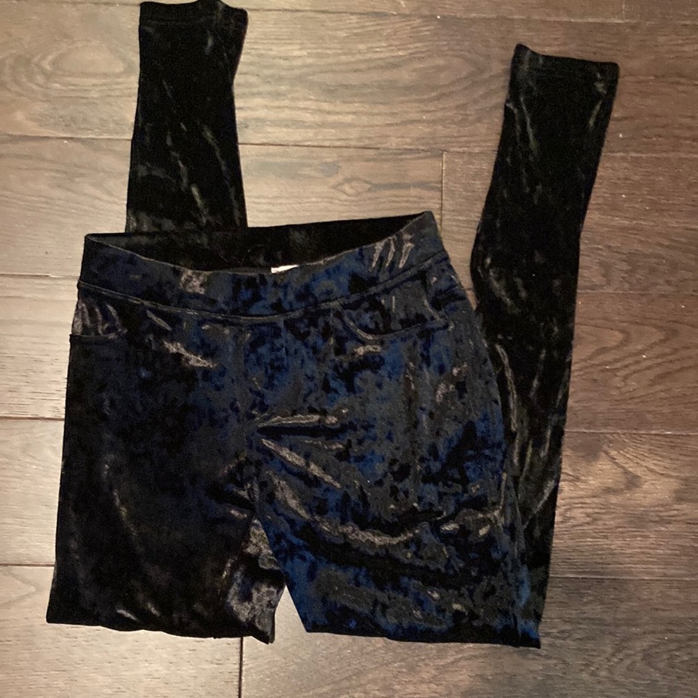 Black velvet pants